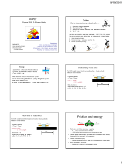 Friction and energy