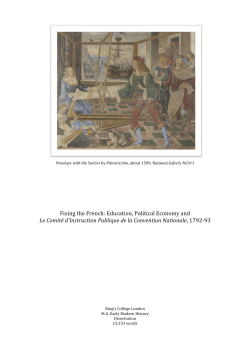 Education, Political Economy and Le Comit&eacute; d`Instruction