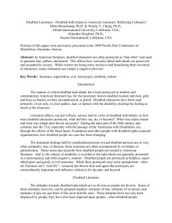 Disabled Literature&mdash;Disabled Individuals in American Literature