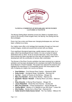 Women of the River Country Exhibition Mannum