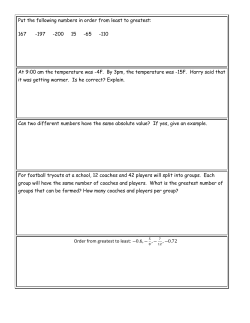 Put the following numbers in order from least to greatest: 167