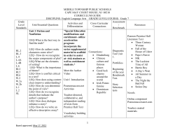 ELA Grade 7 - Middle Township Public Schools