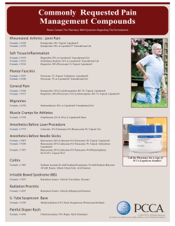 Commonly Requested Pain Management Compounds