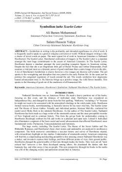 Symbolism inthe Scarlet Letter Ali Baram Mohammed Salam