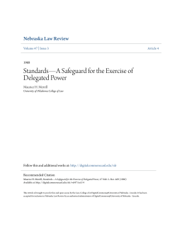 Standards&mdash;A Safeguard for the Exercise of Delegated Power
