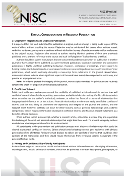 ETHICAL CONSIDERATIONS IN RESEARCH PUBLICATION