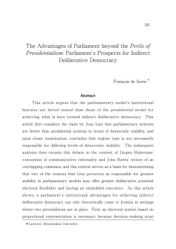 The Advantages of Parliament beyond the Perils of