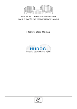 HUDOC User Manual - European Court of Human Rights