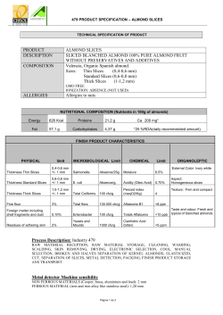 479 product specification &ndash; almond slices