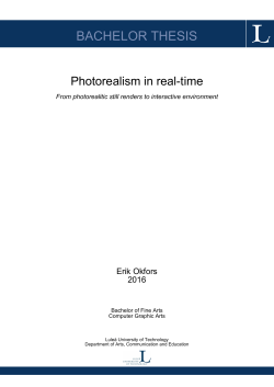 Fotorealism i realtid: From photorealitic still renders to interactive