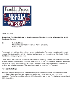 March 30, 2015 - FPU / Herald Republican Poll