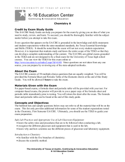 Chemistry A Credit By Exam Study Guide