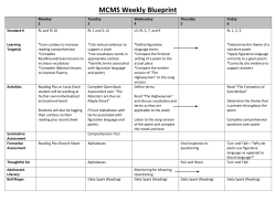 MCMS Weekly Blueprint - Monroe County Schools