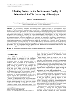 Intellectual, Emotional and spiritual Quotient, Organization, Staff