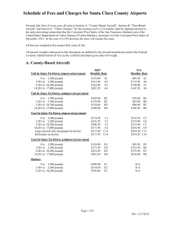 Schedule of Rates and Charges for Santa Clara County Airports