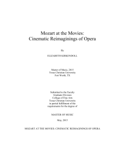 Mozart at the Movies: Cinematic Reimaginings of Opera