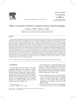 Roles of research scientists in natural resource decision
