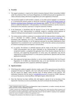 A. Preamble 1. This appeal procedure is made by the Central