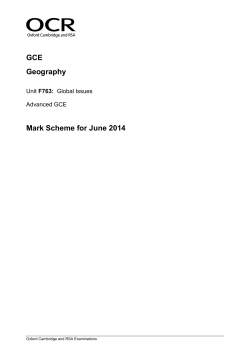 Mark scheme F763 Global Issues June 2014