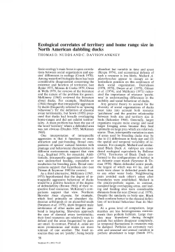 Ecological correlates of territory and home range size in