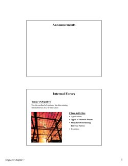 Announcements Internal Forces