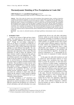 Thermodynamic Modeling of Wax Precipitation in Crude Oils