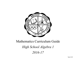 HS Algebra 1 Pacing Topic 5 2016-17