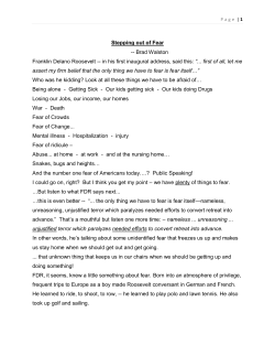 Stepping out of Fear -- Brad Walston Franklin Delano Roosevelt -