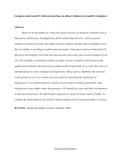 Gossip as social control?: Informal sanctions on ethical violations in