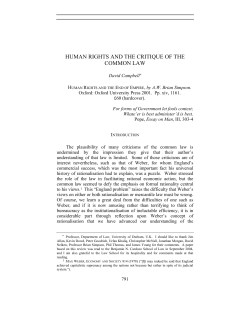 human rights and the critique of the common law