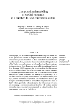 Computational modelling of Yor&ugrave;b&aacute; numerals in a number-to