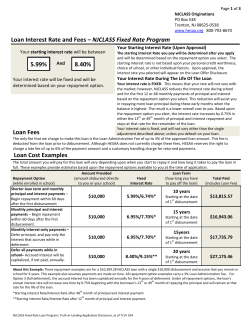 Loan Interest Rate and Fees &ndash; NJCLASS Fixed Rate