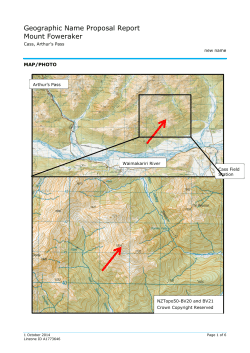 Geographic Name Proposal Report Mount Foweraker
