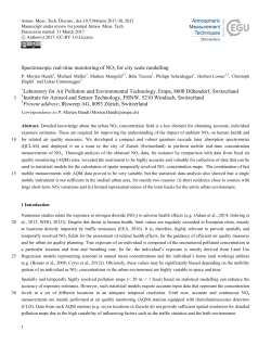 Spectroscopic real-time monitoring of NO2 for city scale modelling