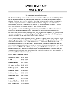 Smith-Lever Act - Extension Organizational Development