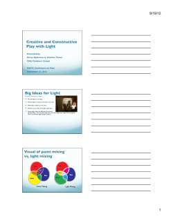 Creative and Constructive Play with Light