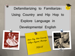 Defamiliarizing to Familiarize: Using Country and Hip-Hop to