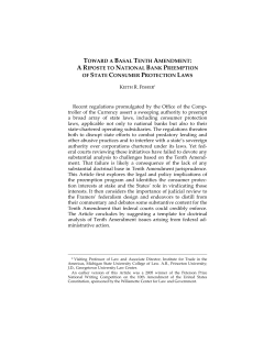 TOWARD A BASAL TENTH AMENDMENT