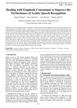 Dealing with Emphatic Consonants to Improve the