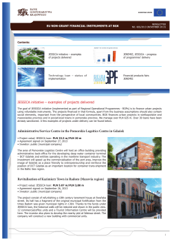 JessICA initiative &ndash; examples of projects delivered