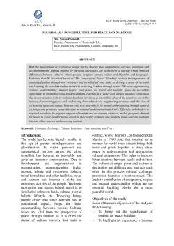 tourism as a powerful tool for peace and dialogue