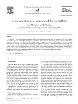 Geometrical structure of monobridged disilyene Si(H)SiH