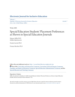Special Education Students` Placement