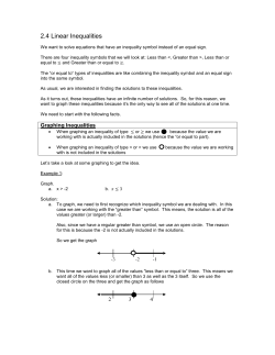 2.4 Linear Inequalities