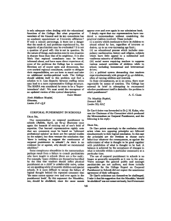 CORPORAL PUNISHMENT IN SCHOOLS DEARSIR,