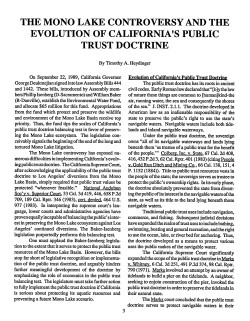 Mono Lake Controversy and the Evolution of California`s Public