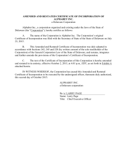 Alphabet Certificate of Incorporation