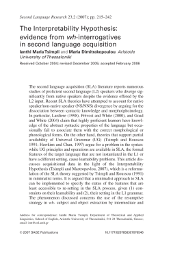 The Interpretability Hypothesis: evidence from wh