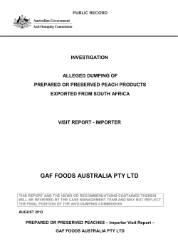 GAF Foods - Anti-Dumping Commission