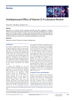 Antidepressant effect of Vitamin D: A literature review